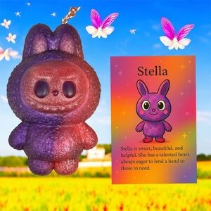 Purple and Pink Labubu Keychain